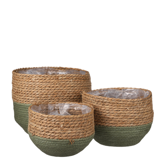 Jorck DuoTone Plantenmand Set van 3 Groen
