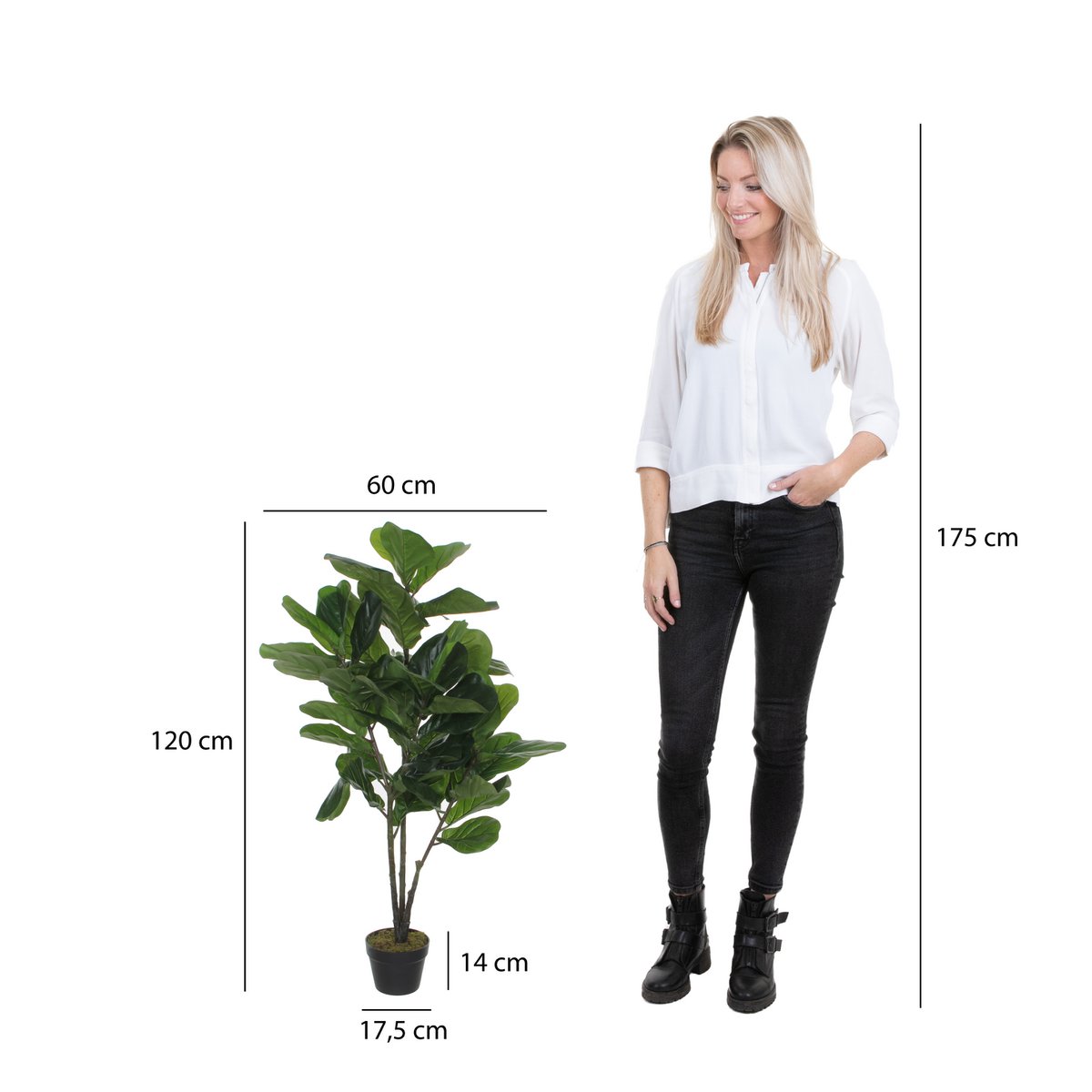 Ficus Lyrata Kunstplant H120 x Ø60