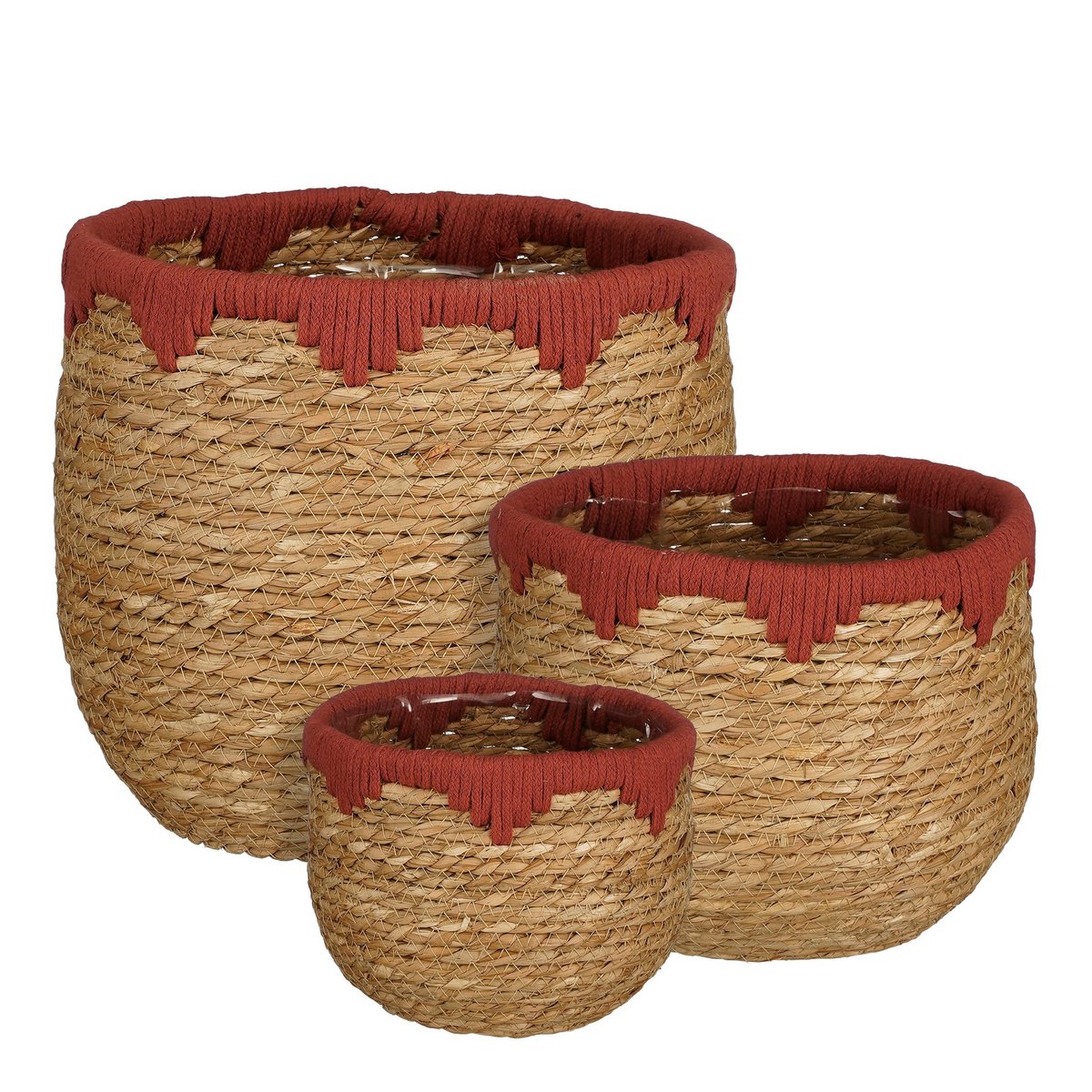 Jorck KnitTop Plantenmand Set van 3 Rood