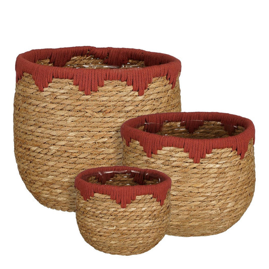 Jorck KnitTop Plantenmand Set van 3 Rood