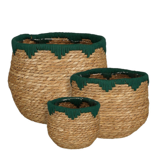 Jorck KnitTop Plantenmand Set van 3 Groen