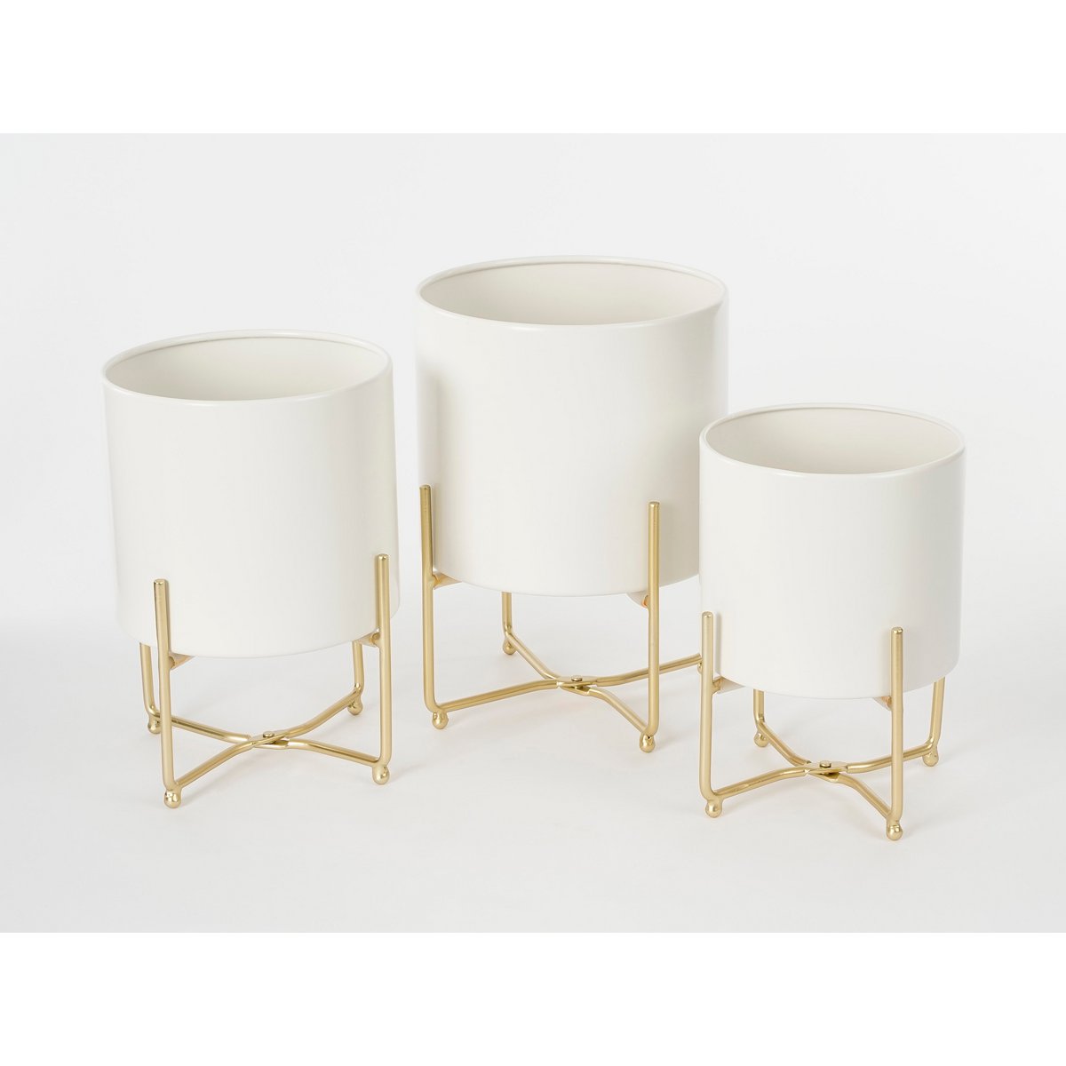 Aries Bloempot op Standaard Set van 3 Wit