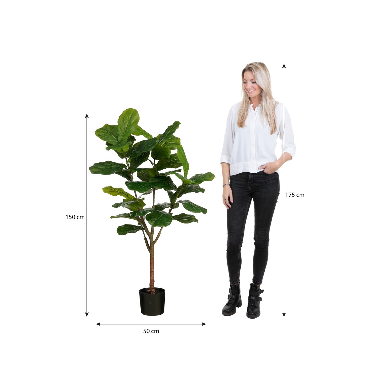 Ficus Lyrata Kunstplant in Pot H150 x Ø50