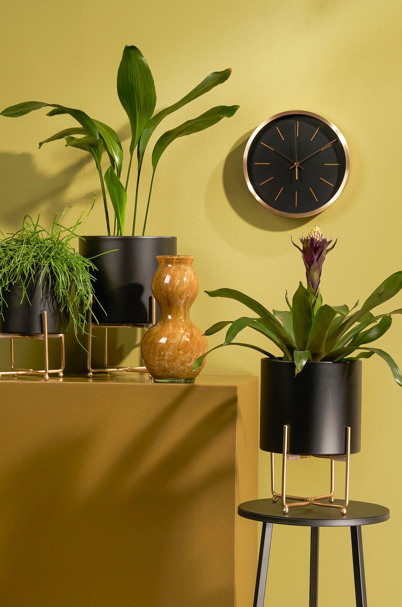 Aries Bloempot op Standaard - Set van 3 - Zwart