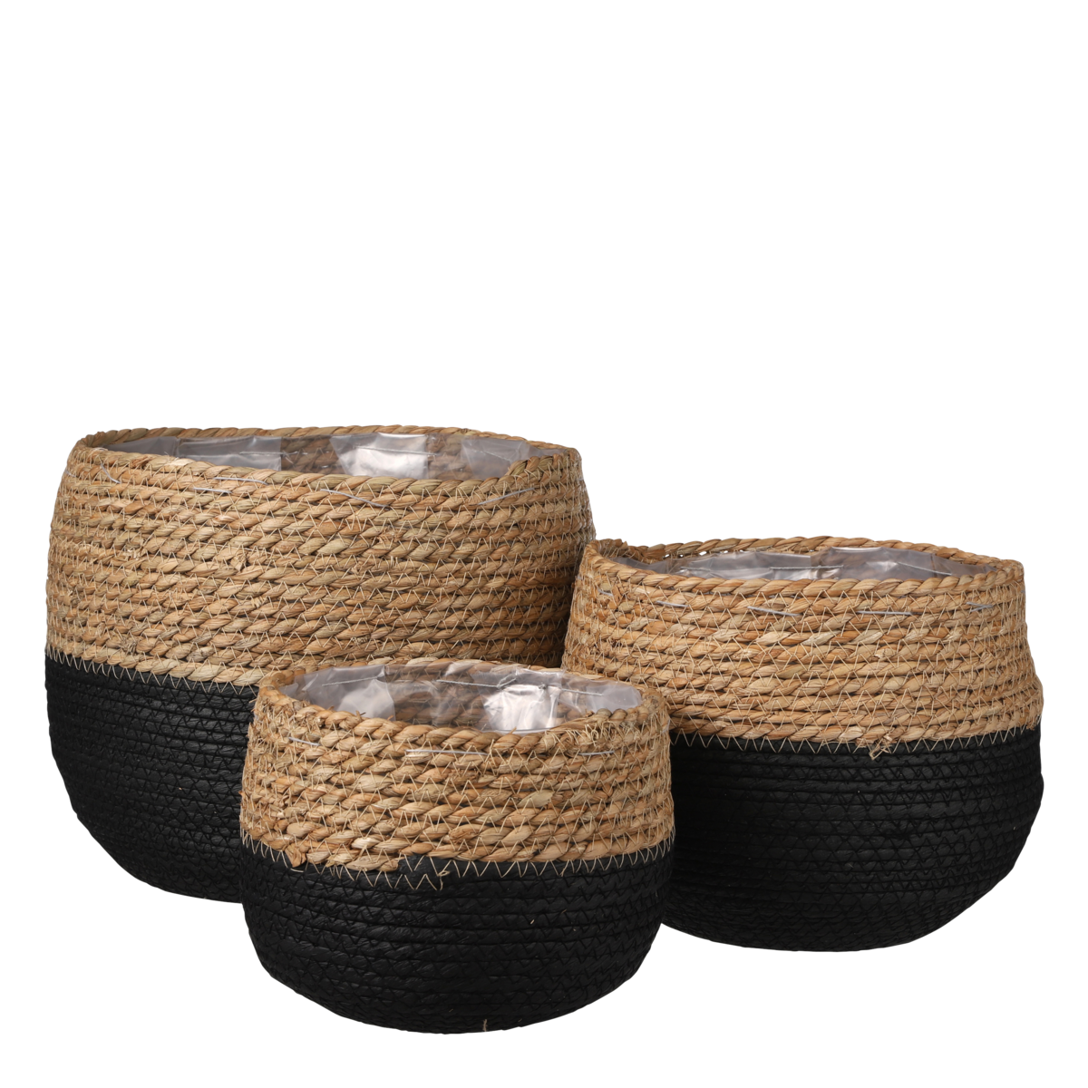 Jorck DuoTone Plantenmand Set van 3 Zwart