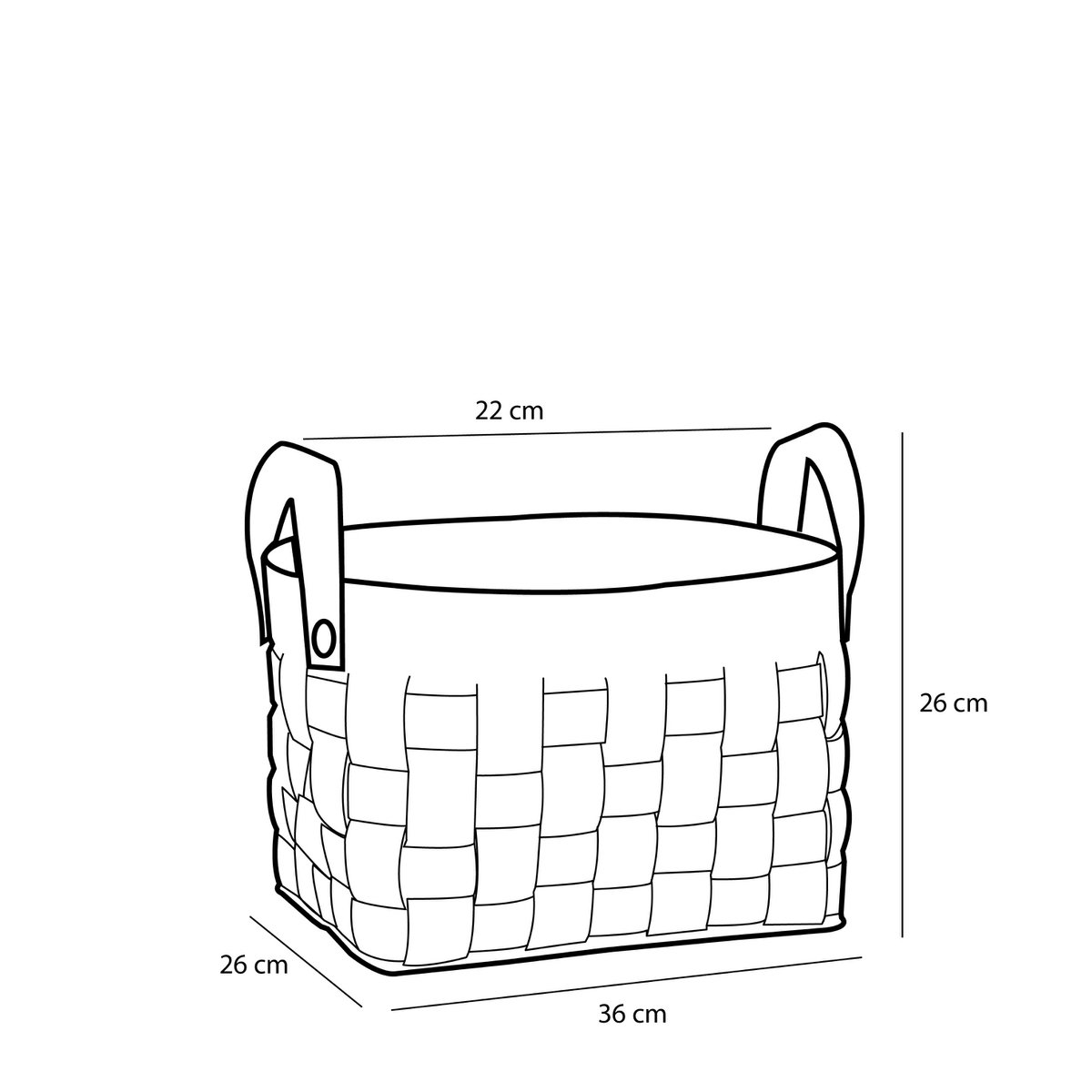 Opbergmand Nature Nest Set van 3 Bruin