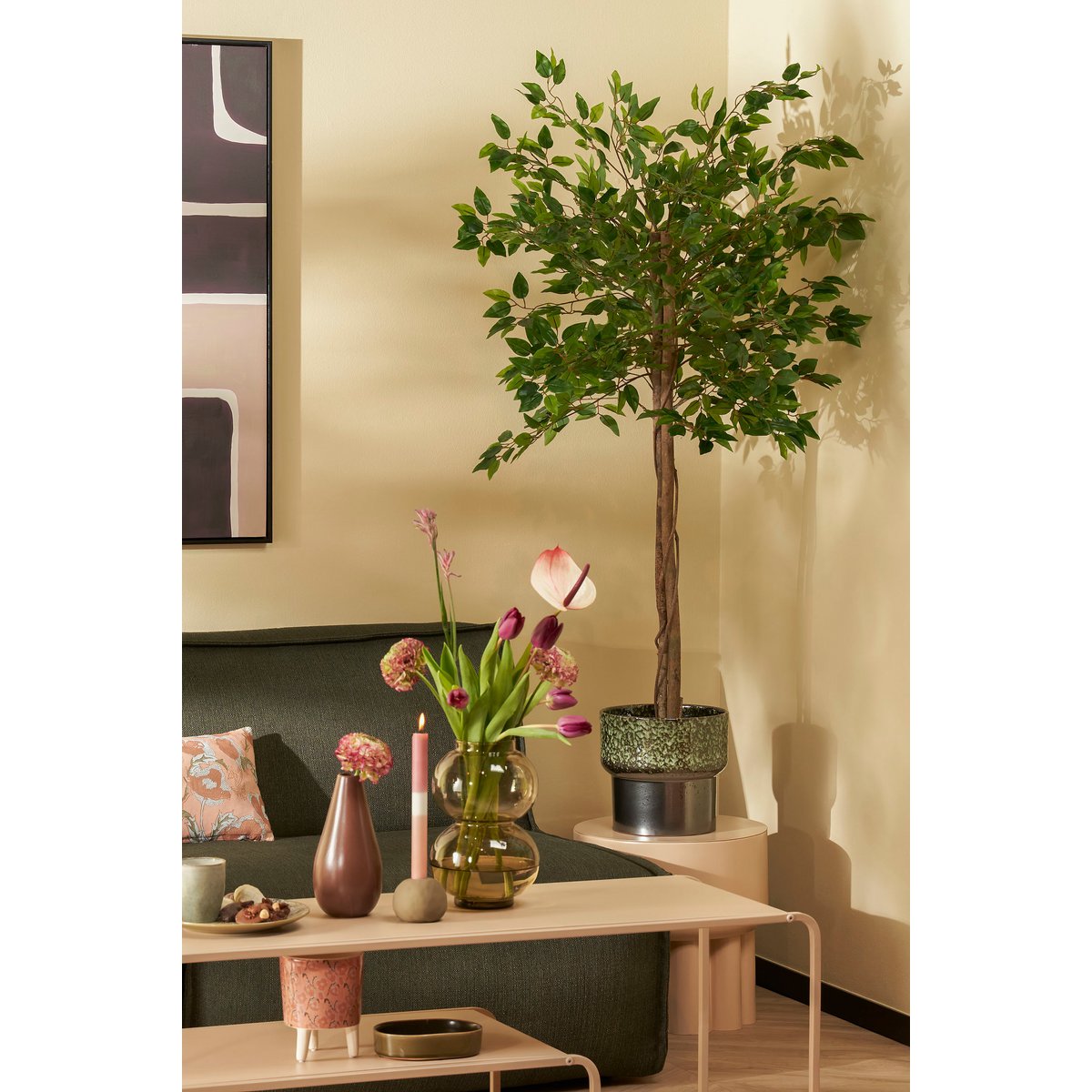 Ficus Kunstplant in Bloempot H150 x Ø50
