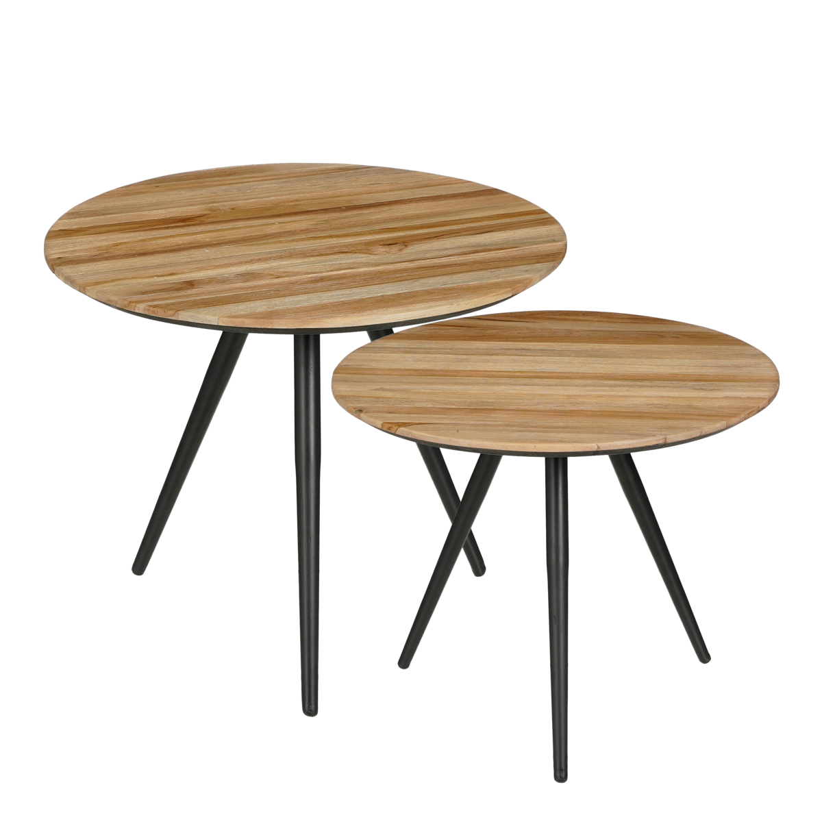 Jailey Ronde Bijzettafel Set van 2 Bruin