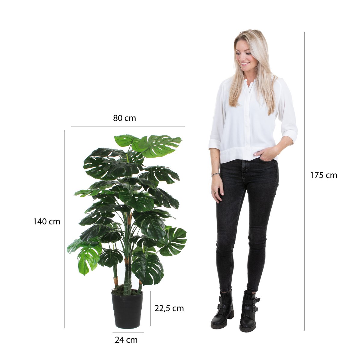 Monstera Kunstplant H140 x Ø80
