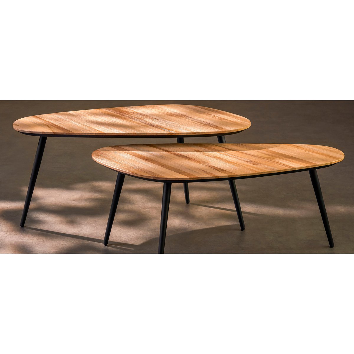 Jailey Ovale Bijzettafel Set van 2 Bruin
