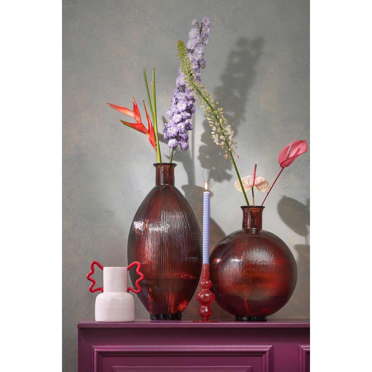 Firenza Ronde Fles Vaas Donkerbruin