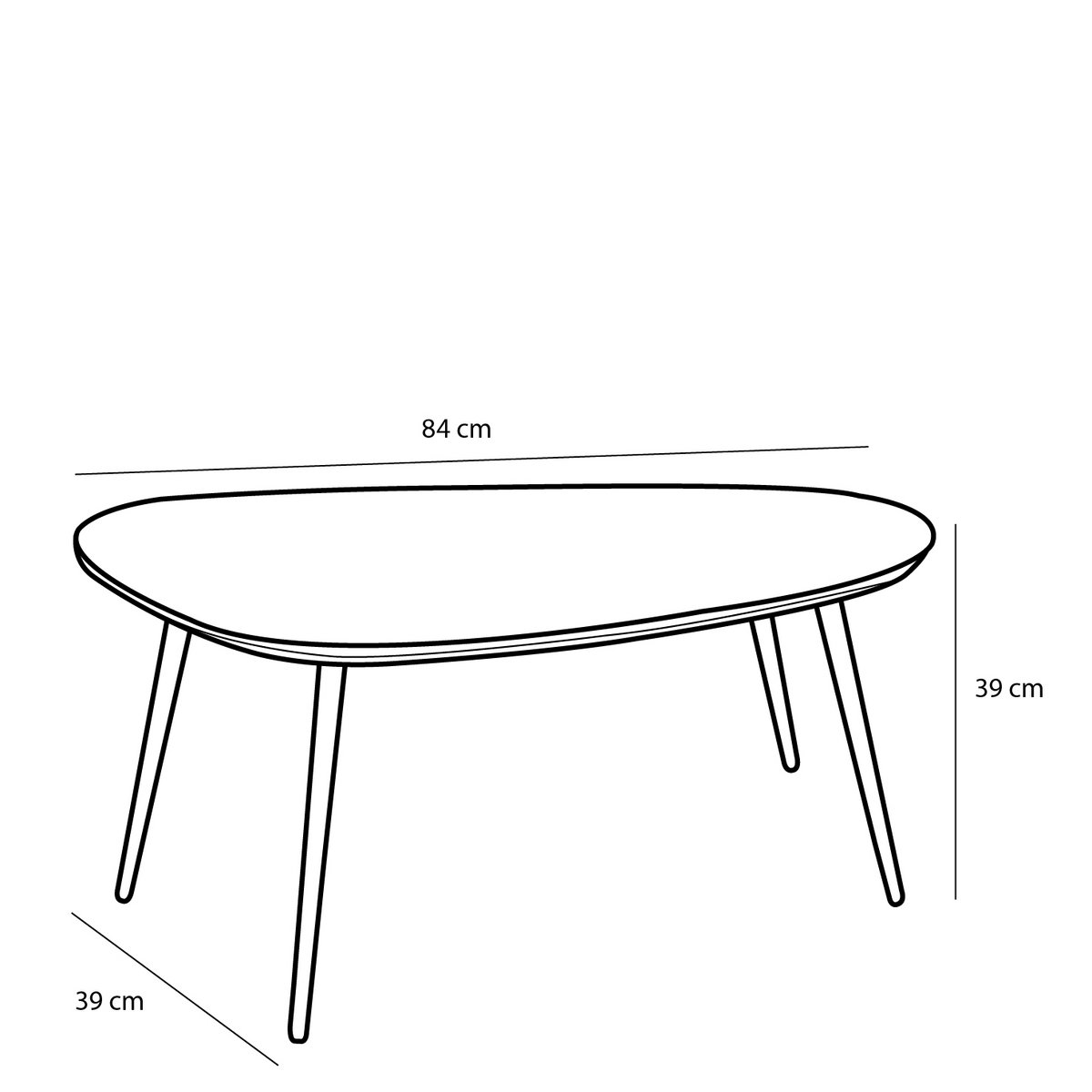 Jailey Ovale Bijzettafel Set van 2 Zwart