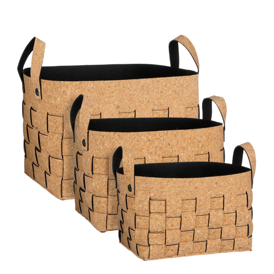 Opbergmand Nature Nest Set van 3 Bruin
