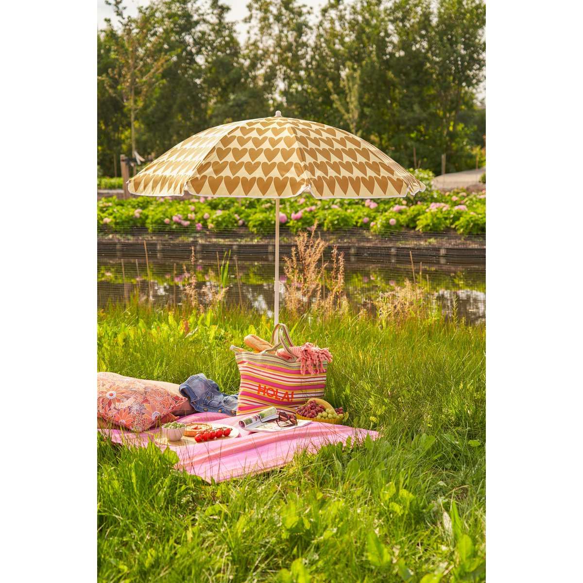 Heart Strandparasol Bruin