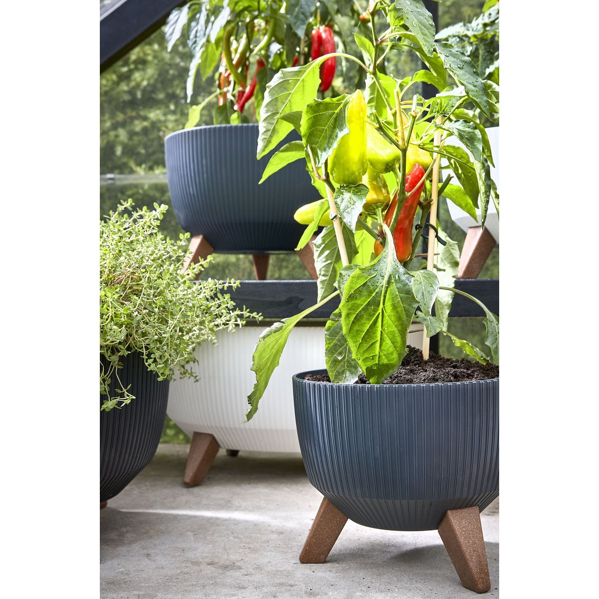 Doppio Bloempot op Poten Off White