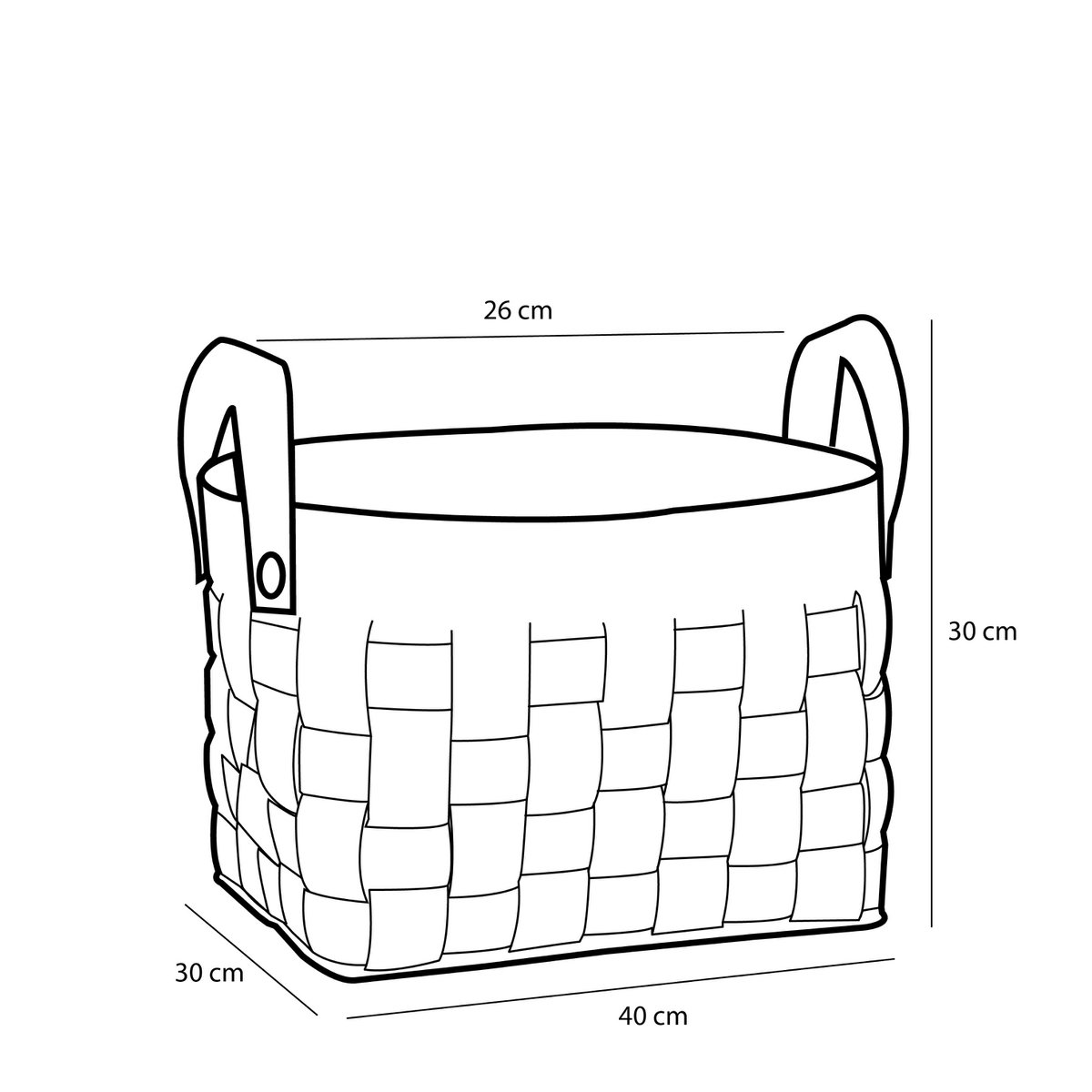 Opbergmand Nature Nest Set van 3 Bruin