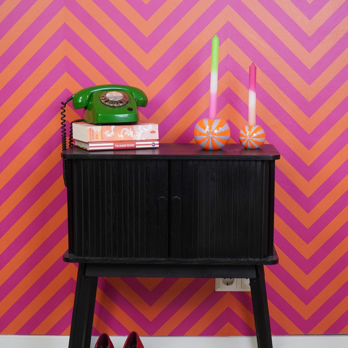 Swirl Kandelaar - Lila & Oranje