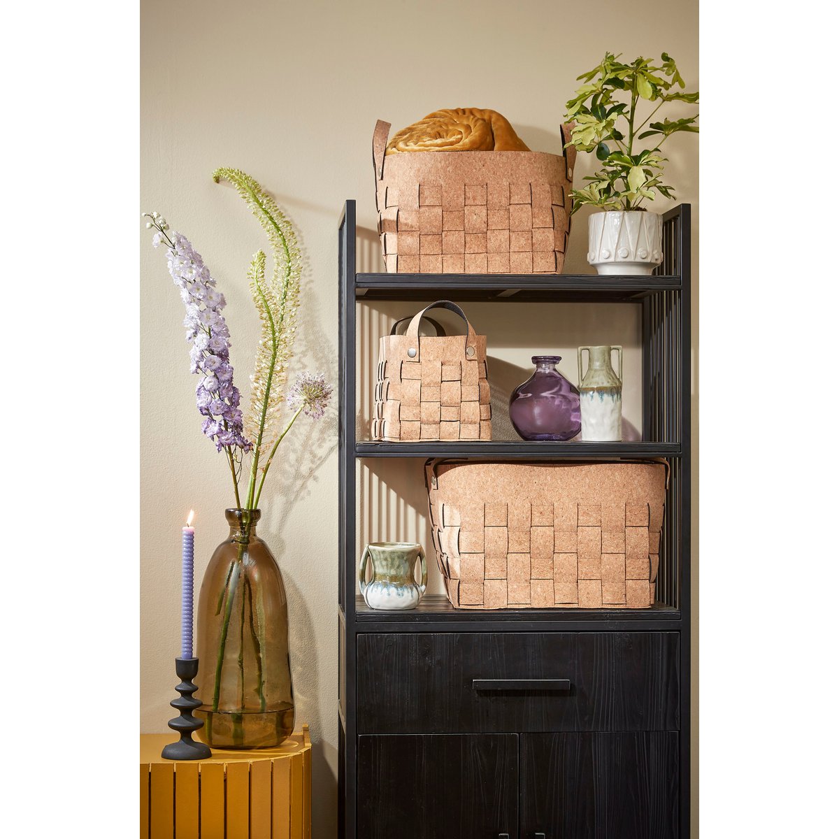 Opbergmand Nature Nest Set van 3 Bruin