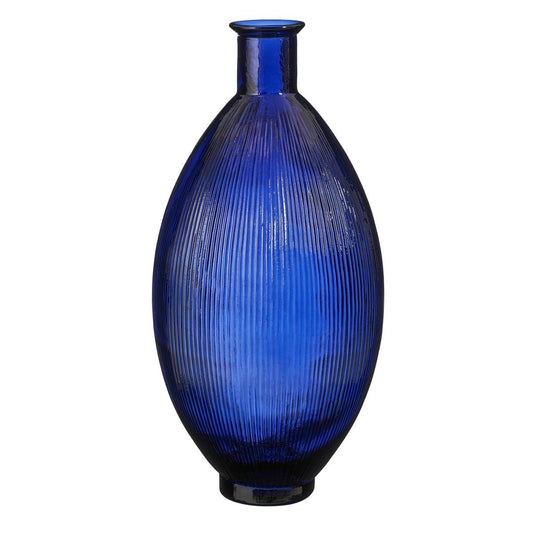 Firenza Ovale Fles Vaas Donkerblauw