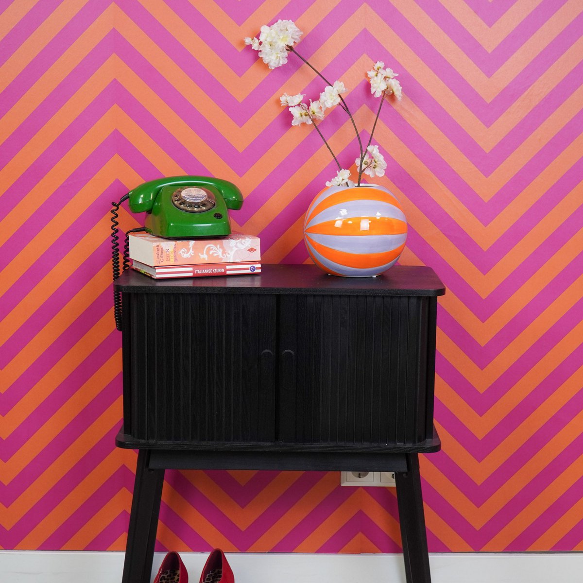 Swirl Vaas - Lila & Oranje