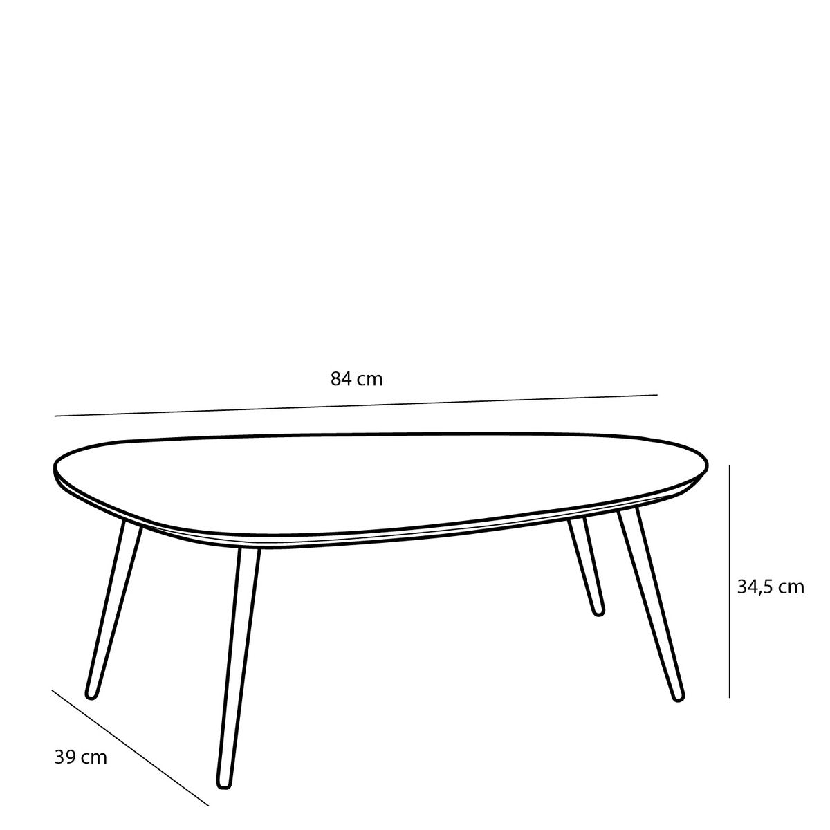 Jailey Ovale Bijzettafel Set van 2 Bruin