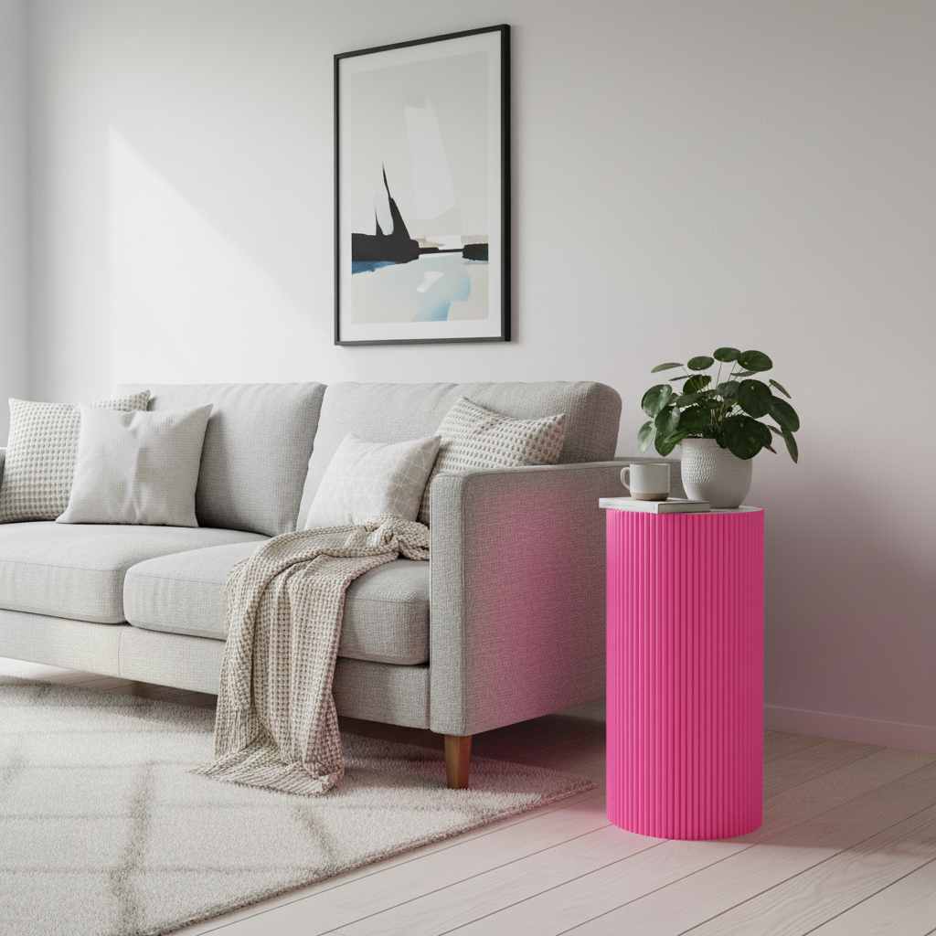 Pillar Show Display Bijzettafel - Roze - Groot