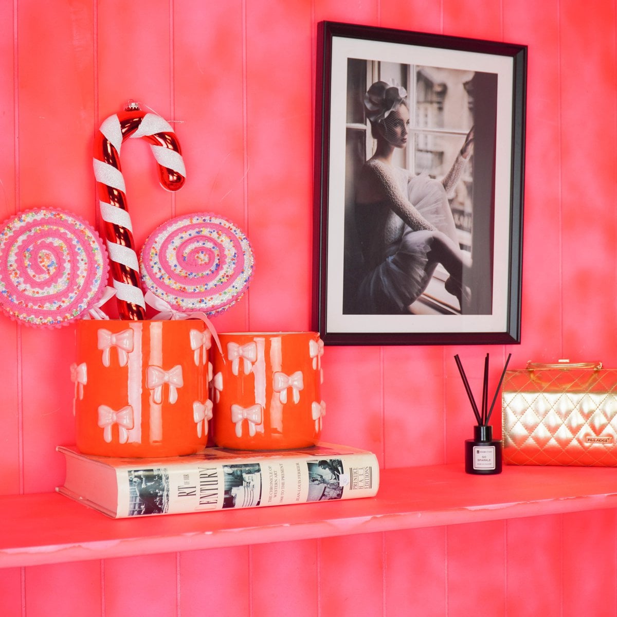 Strik Bloempot - Klein - Oranje & Roze