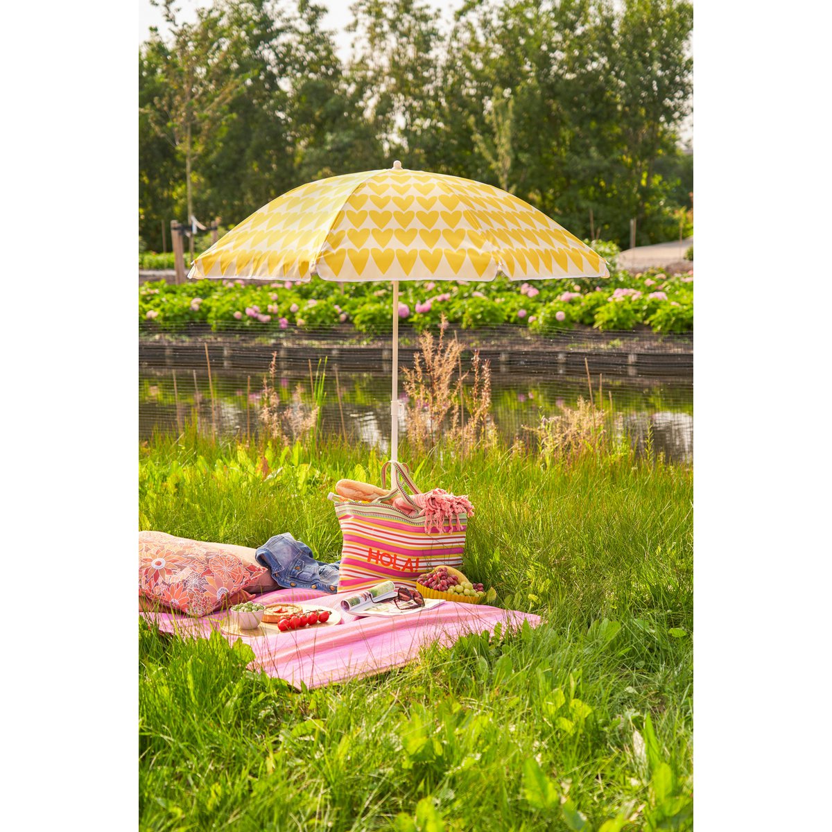 Heart Strandparasol Geel