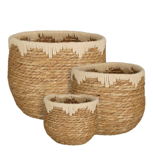 Jorck KnitTop Plantenmand Set van 3 Beige