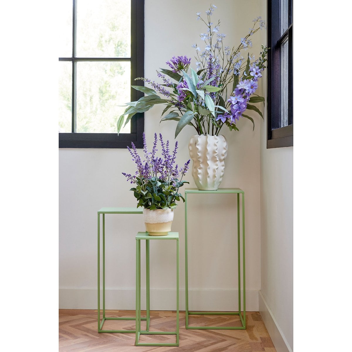 Quinty Bijzettafel Vierkant Set van 3 - Groen