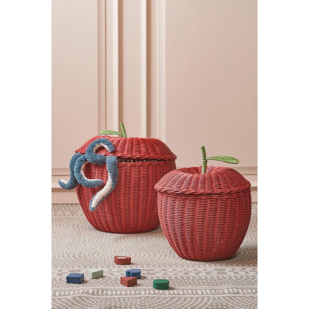 Opbergmand Appel met Deksel Set van 2