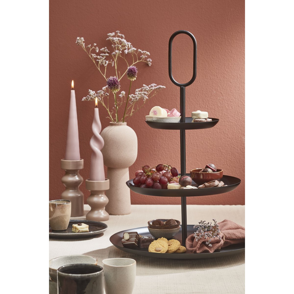 Rama Etagere 3 Laags Ovaal Zwart