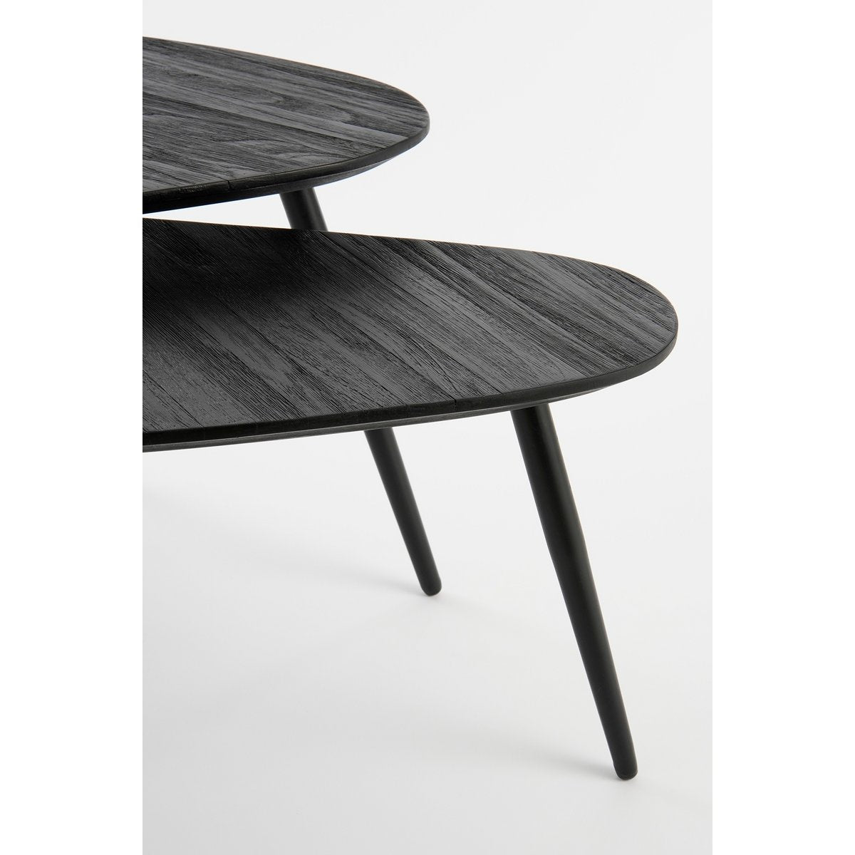 Jailey Ovale Bijzettafel Set van 2 Zwart