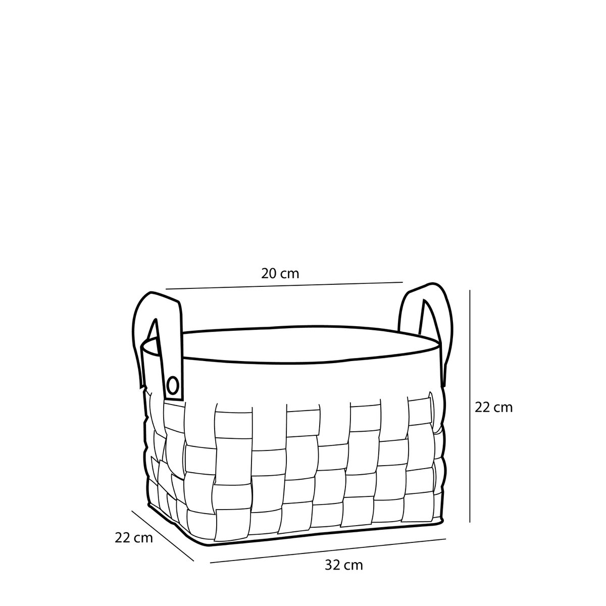 Opbergmand Nature Nest Set van 3 Bruin