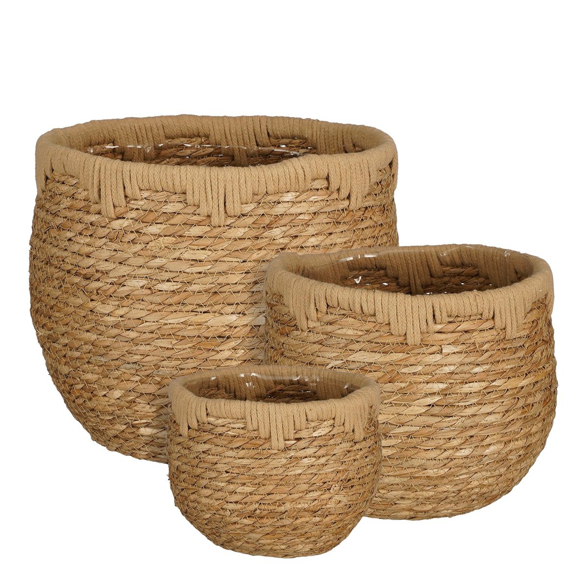 Jorck KnitTop Plantenmand Set van 3 Lichtbruin