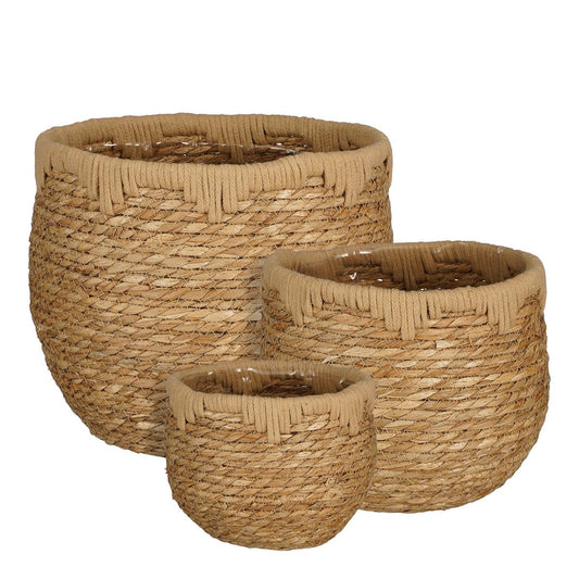 Jorck KnitTop Plantenmand Set van 3 Lichtbruin
