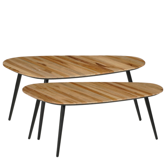 Jailey Ovale Bijzettafel Set van 2 Bruin