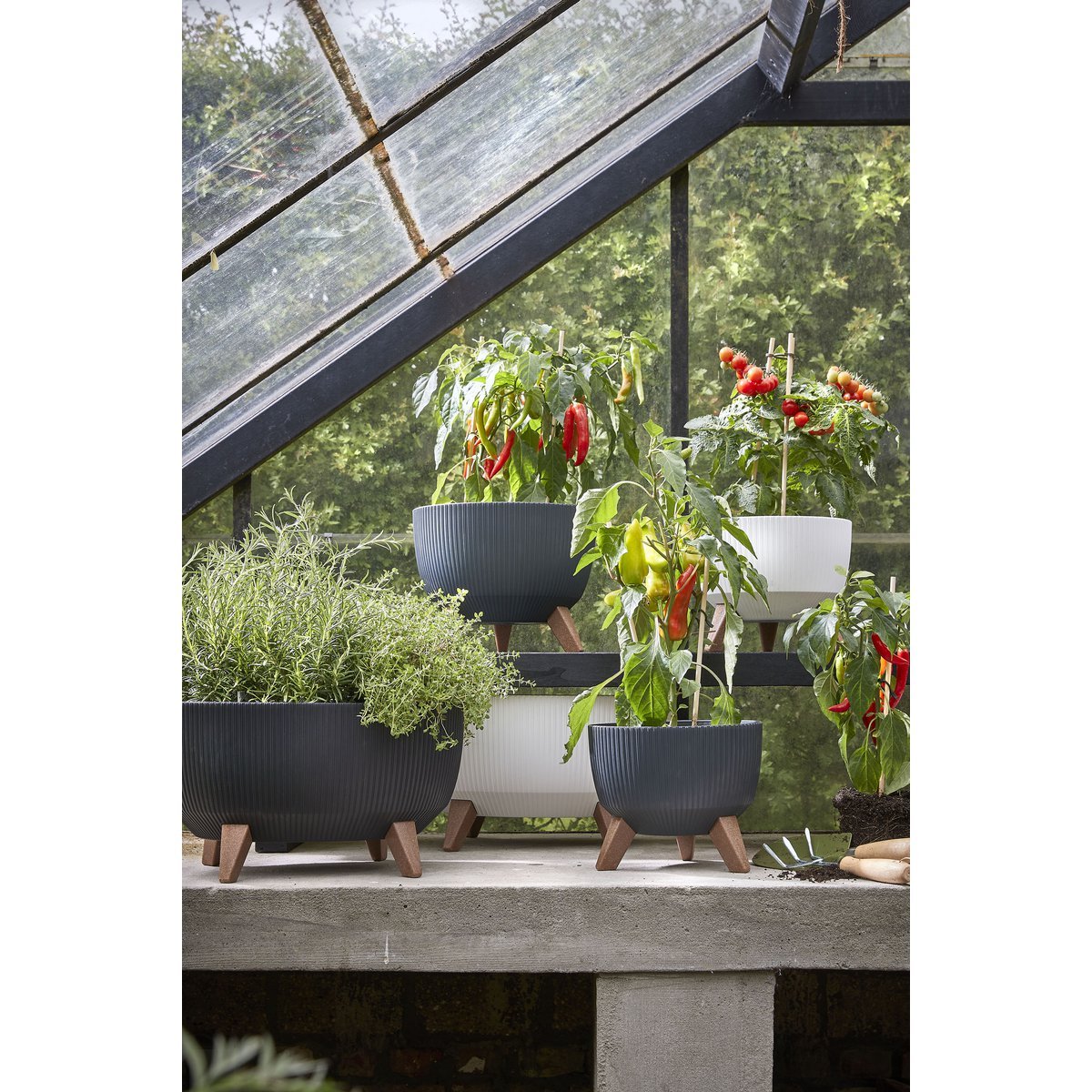 Doppio Bloempot op Poten Off White
