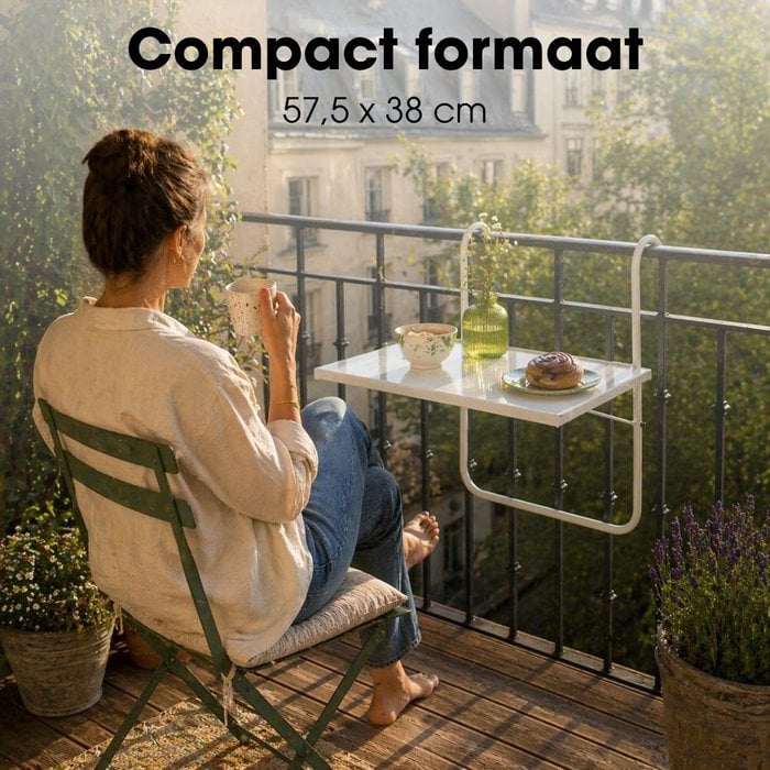Seatle Bijzettafel - Balkon - Wit