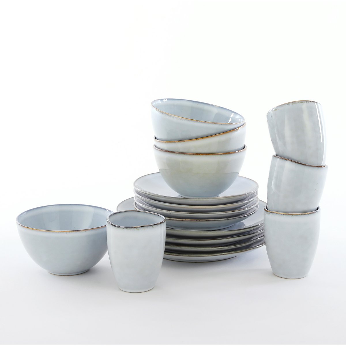 Tabo Serviesset 4 Persoons - Grijs/Blauw