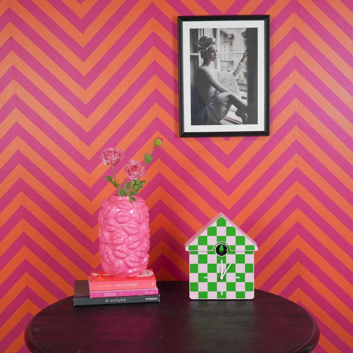 Cuckoo Klok – Groen/Roze