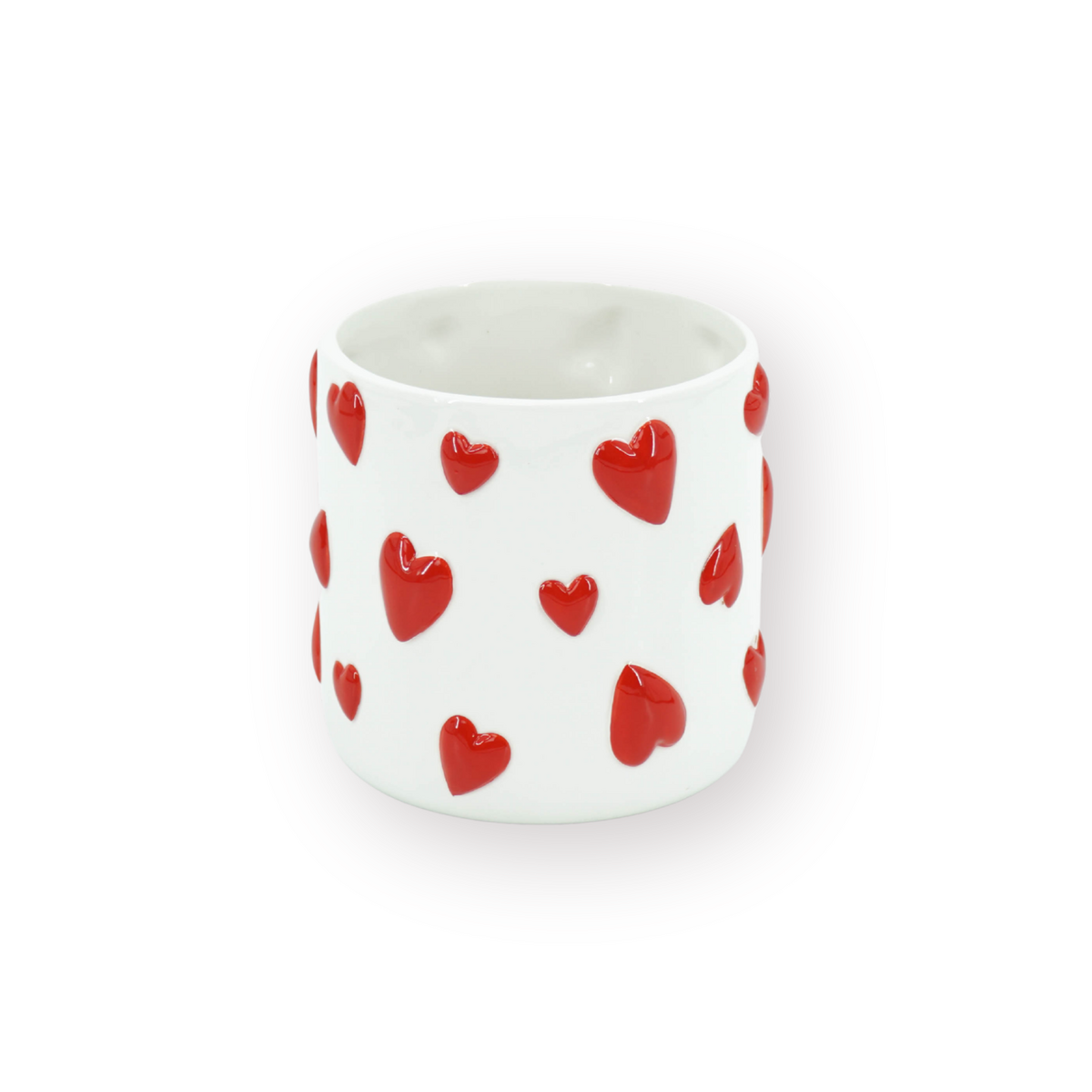 Love Bloempot - Wit & Rood - Groot