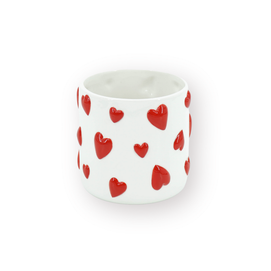 Love Bloempot - Wit & Rood - Groot