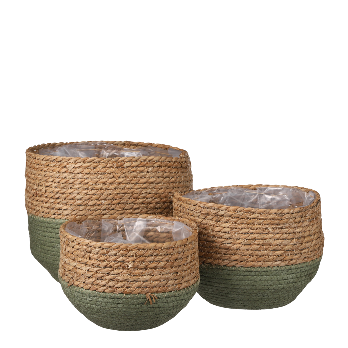 Jorck DuoTone Plantenmand Set van 3 Groen