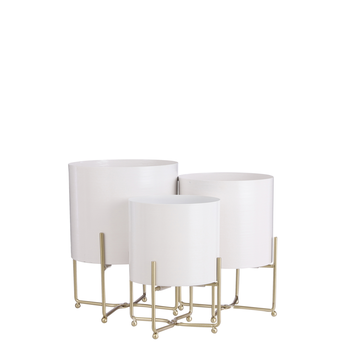 Aries Bloempot op Standaard Set van 3 Wit