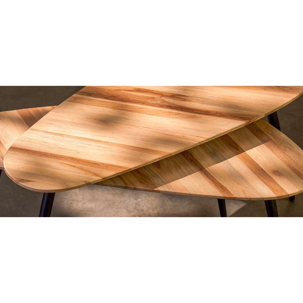 Jailey Ovale Bijzettafel Set van 2 - Bruin