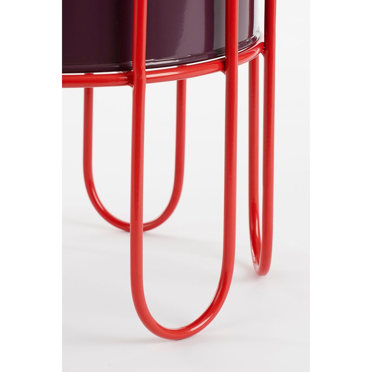 Dione Duo Bloempot op Standaard - Set van 2 - Donkerrood & Lichtrood