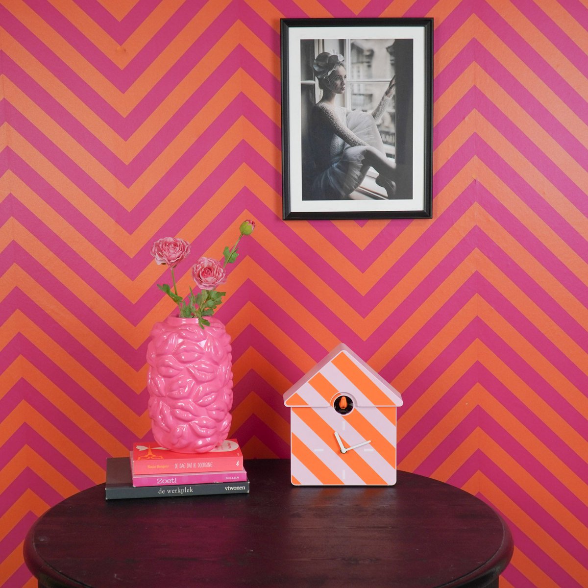Cuckoo Klok – Oranje/Roze