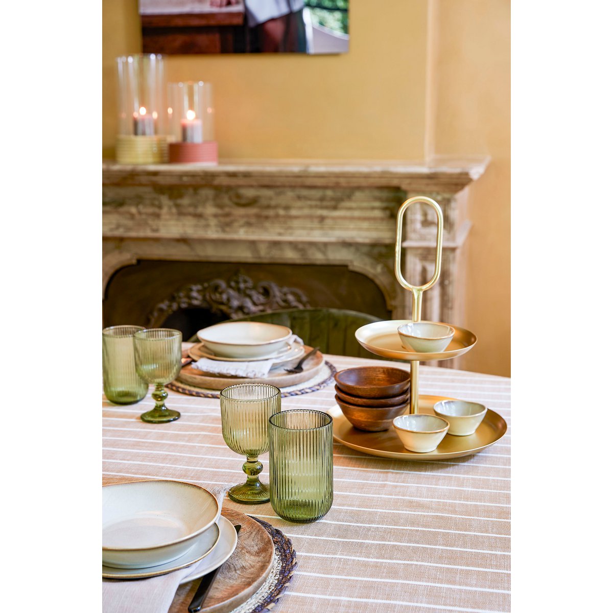 Alivo Tafelkleed Beige-Wit