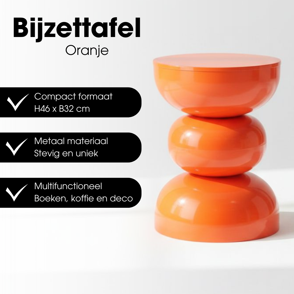 Luna Bijzettafel - Oranje